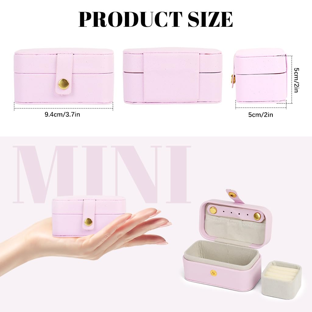 MAYCREATE Travel Jewelry Box for Women featuring Removable Ring Holder and Plush Lining | Compact Organizer for Earrings and Necklaces