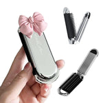 MAYCREATE Mini Hair Brush with Mirror for Travel and Purse featuring Foldable Design | Ideal for Women and Kids