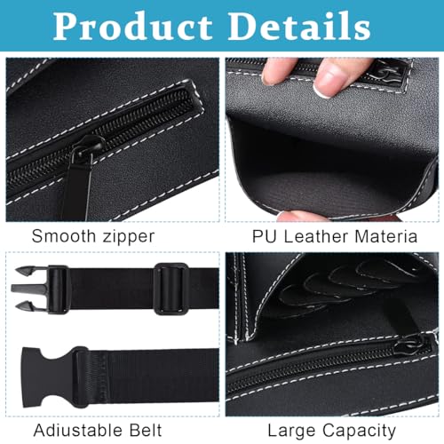 MAYCREATE® Hairdresser Scissor Bag PU Leather Barber Waist Pouch Professional Hairdressing Storage Holster with Adjustable Belt Hair Salon for Scissors Tools Clips 3PCS