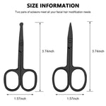 MAYCREATE® Nose Scissors Beard For Men Mustache Eyebrow Trimmer Stainless Steel Set with Storage Box