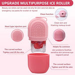 MAYCREATE® Ice Face Roller Ice Cube Mold With Cleansing Brush, Anti-Leak Silicone Ice Roller for Face Massage, Beauty Ice Facial Roller for Eliminate Edema, Tighten Skin, Women Skincare Gift (Pink)