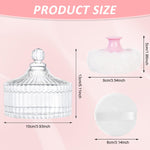 MAYCREATE Baby Powder Puff Set for Gentle Application with Handle and Glass Holder | 2Pcs Reusable Pads