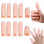 MAYCREATE Gel Finger Protector Gloves for Cracked or Arthritic Fingers with 10pcs Set | Soft Silicone Covers in White