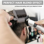 MAYCREATE® Barber Comb Fade Professional Hair Cutting Heat Resistant Styling Tool Dual Teeth for Precision Cuts Home Salon Use Grey 2PCS