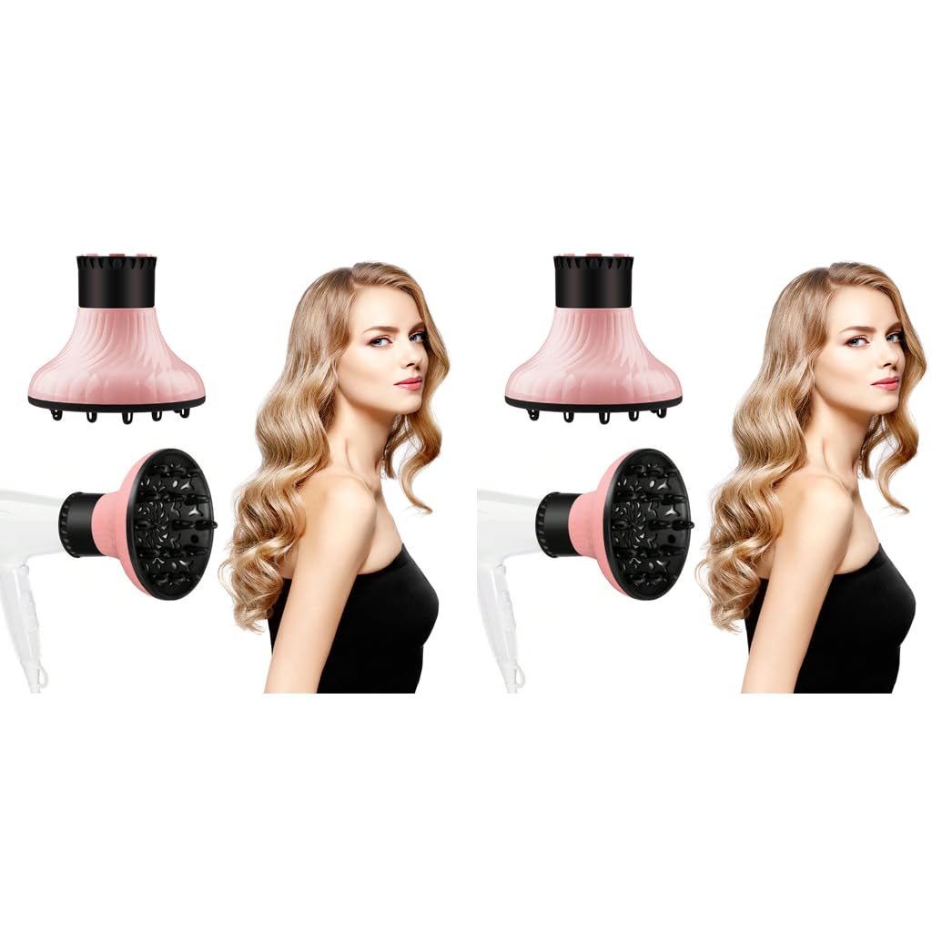 MAYCREATE Hair Dryer Diffuser for Blow Dryers 3.8–6 cm | Universal Snap‑On 2PCS Attachment