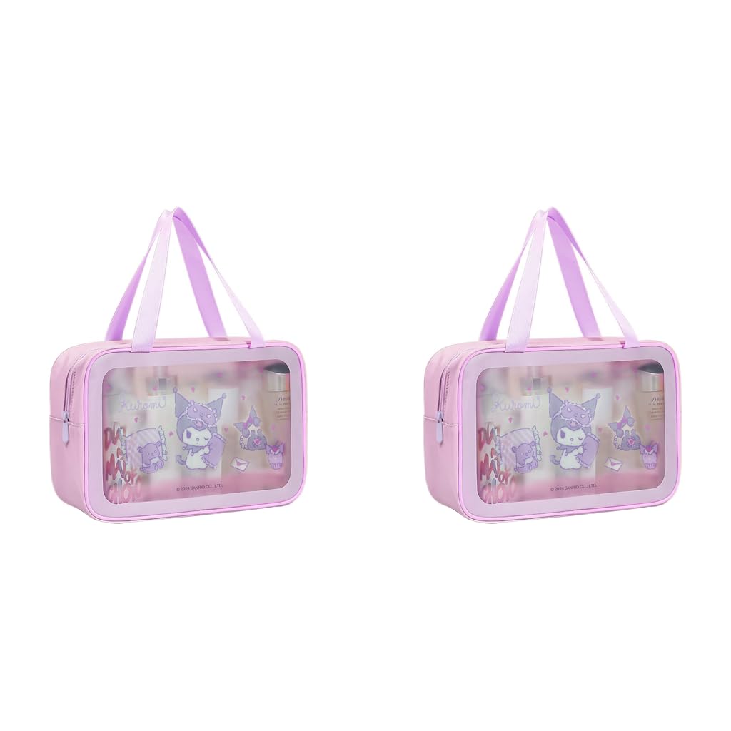 MAYCREATE Toiletry Bag for Women with Handle featuring Waterproof PVC 25x16x10cm Design | 2 PCS Makeup Organizer