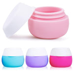 MAYCREATE Travel Containers for Cosmetics with Leakproof Lid featuring 4pcs 20ml Silicone Jars