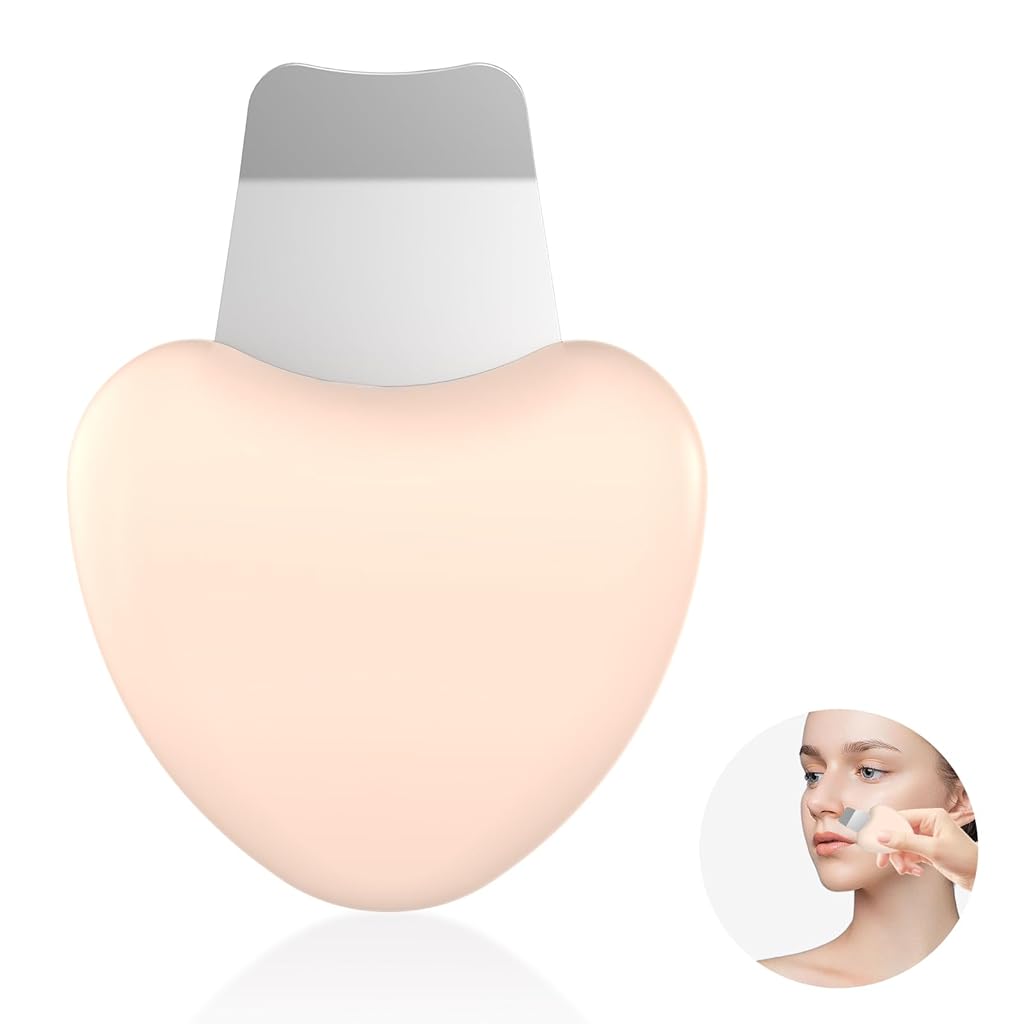 MAYCREATE® Blackhead Remover Tool Stainless Steel Face Scraper for Deep Cleansing Comedone Remover Blackhead Extractor Curved Blackhead Scraper with Heart-shaped Handle Facial Skin Scrubber