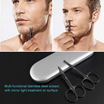 MAYCREATE® Nose Scissors Beard For Men Mustache Eyebrow Trimmer Stainless Steel Set with Storage Box X 2