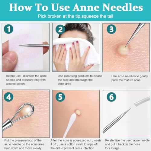 MAYCREATE® Blackhead Remover Tool Kit Pore Cleaning Tools, 15pcs Stainless Steel Blackhead Remover Tool Kit for Pimples, Blackheads, Whiteheads, Zit, Deep Pore Cleaning Tool with Storage Box