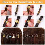 MAYCREATE® 292pcs Hair Jewelry for Braids & Dreadlocks, Assorted Stylish Metal Hair Pendants, Coils Rings Clips Accessories for Women & Girls