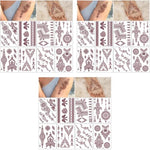 MAYCREATE® Henna Temporary Tattoo Sticker for Women Girls 8 Sheet Fake Tattoos Mandala Floral Patterns for Neck Chest Arms Hands Feet Waterproof Brown 24 PCS