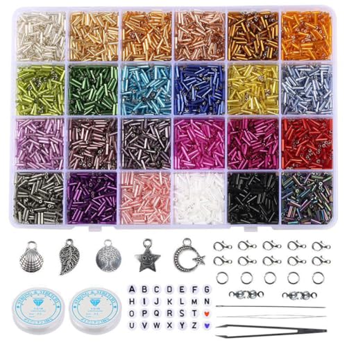 MAYCREATE® SANNIDHI Beads for Jewellery Making Kit, 150g/Box Metallic Plated Beads for Craft DIY Set Spacer Beads for Bracelet Necklace Jewelry - 8 Styles, 3 Colors (Gold/Sliver/Rose Gold)