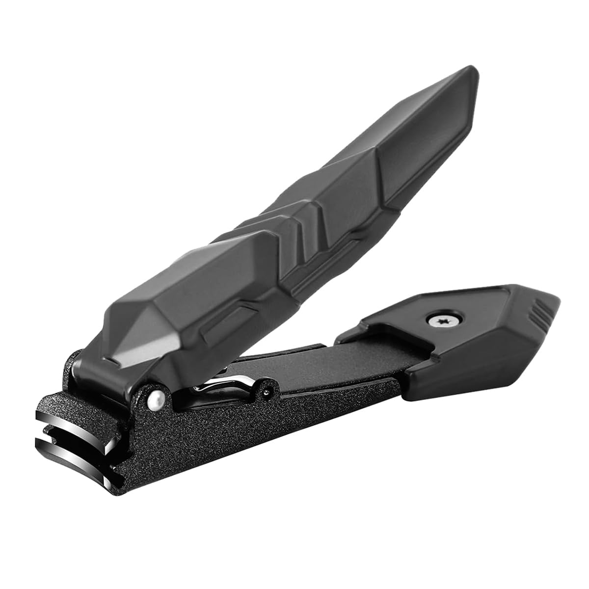 MAYCREATE Nail Cutter for Thick Nails with Anti Splash Catcher and Textured Handle | Stainless Steel for Adults