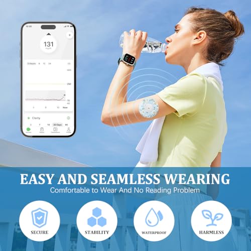 MAYCREATE® Self Adhesive Patch Stickers Compatible with Freestyle Libre Sensor, 18pcs Flower Print CGM Glucose Monitor Device Patches Tape, CGM Patch Covers for Freestyle Libre 3 2 1