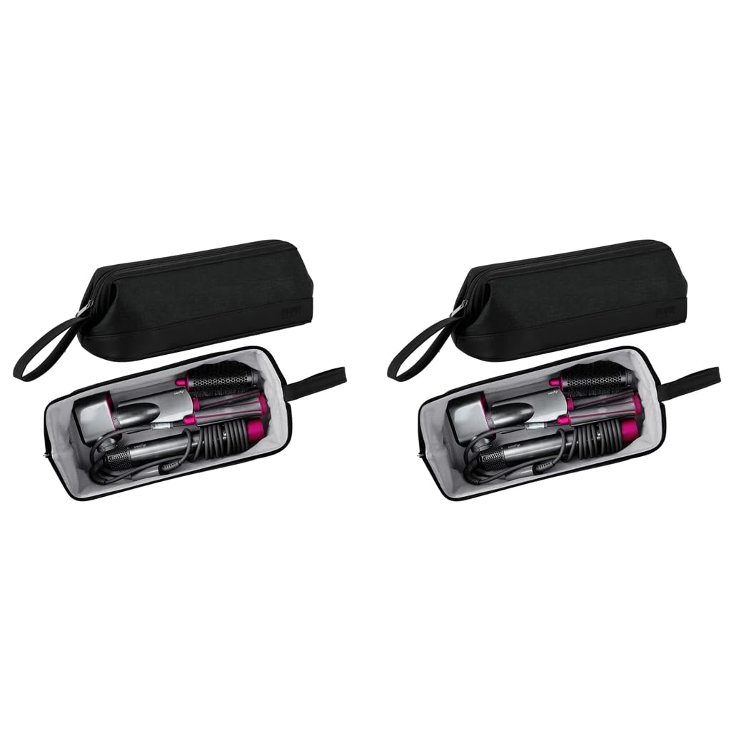 MAYCREATE Hair Tools Travel Bag for Dyson Airwrap with 40x19x16cm Spacious Design | Black 2PCS Organizer