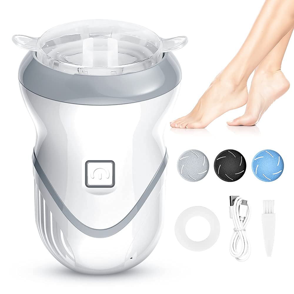 MAYCREATE Callus Remover for Foot Care featuring 2000 rpm Micro Abrasion and Built in Vacuum | USB Rechargeable 500mAh Battery