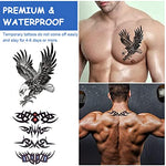 MAYCREATE® 42 Sheets Tattoo Sticker for Men Eagle Temporary Tattoos Skull Variety Assorted for Body Art Waterproof for Women 84 PCS