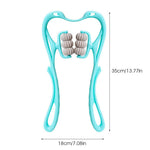 MAYCREATE Neck Massager for Pain Relief with 6 Rotatable Rollers featuring TPR Frame | Manual Full Body Relaxation Tool