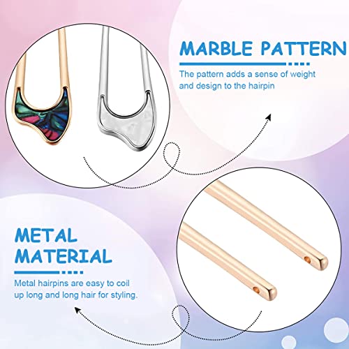 MAYCREATE® 12PCS Magic Grip Hair Pins for Women, Metal Bun Dtick for Hair Juda Pins for Hair Bun U Shaped Hairpin Vintage Hair Chignon Pins Hairstyle Bride Hair Accessories for Women Girls