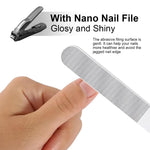 MAYCREATE Nail Cutter Set for Home and Travel with Wide Jaw and Nail Collection Bin | Stainless Steel Clippers and File in Storage Case