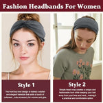 MAYCREATE® 6PCS Wide Hair Band for Women Girls, Stretchy Bands, Twisted Knots Wrap, Soft Dacron Turban for Face Clean, Makeup, Yoga, Workout