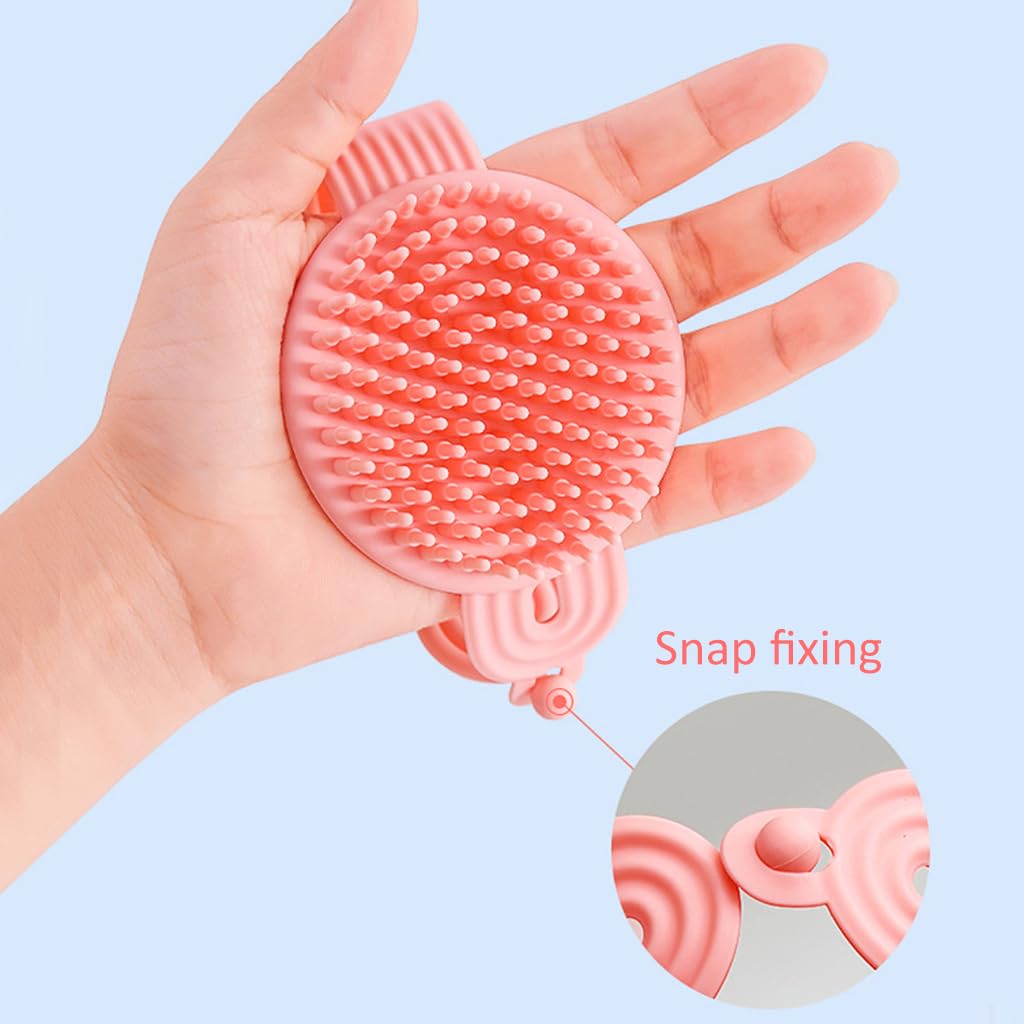 MAYCREATE Silicone Body Scrubber, 2 in 1 Bath and Shampoo Brush, Soft Silicone Loofah for Sensitive Skin, Double-Sided Body Brush for Men Women, Lathers Well, Gentle Exfoliating