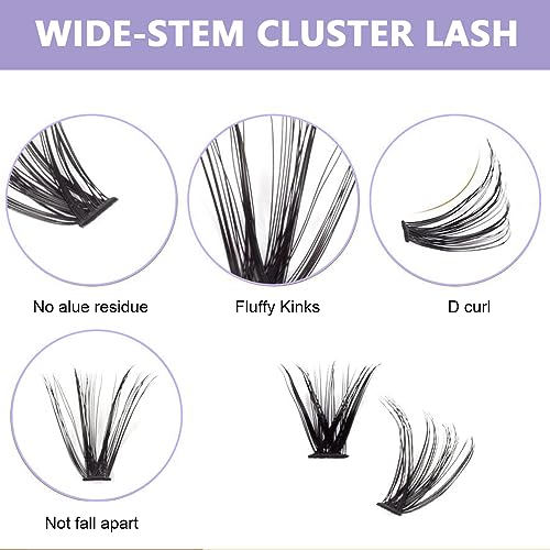 MAYCREATE® False Eyelash Extensions Kit DIY 160pcs Eye Lashes Clusters 11-12-13mm Mixed Natural Curl False Eyelashes for Women Girls Home Use Wispy Lash X 2