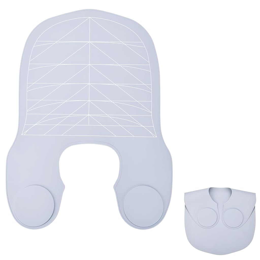 MAYCREATE Silicone Waterproof Hair Dye Shawl, Hair Cutting Collar with Guiding Lines, Cutting Mat for Hair Stylist, Barber Shop Hair Cutting Pad/Cape for Salon, Hair Cutting Tools Salon Accessories