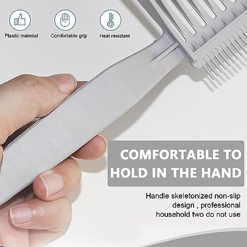 MAYCREATE® Barber Comb Fade Professional Hair Cutting Heat Resistant Styling Tool Dual Teeth for Precision Cuts Home Salon Use Grey 2PCS