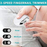 MAYCREATE® Electric Nail Clipper with Uv Light USB Rechargeable 3 Speeds Anti-Splash Trimmer Dust Bin for Baby 1 Count 2PCS