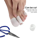 MAYCREATE Toe Separator for Women with Soft SEBS Gel Caps 10 pcs | Washable and Cuttable Protectors