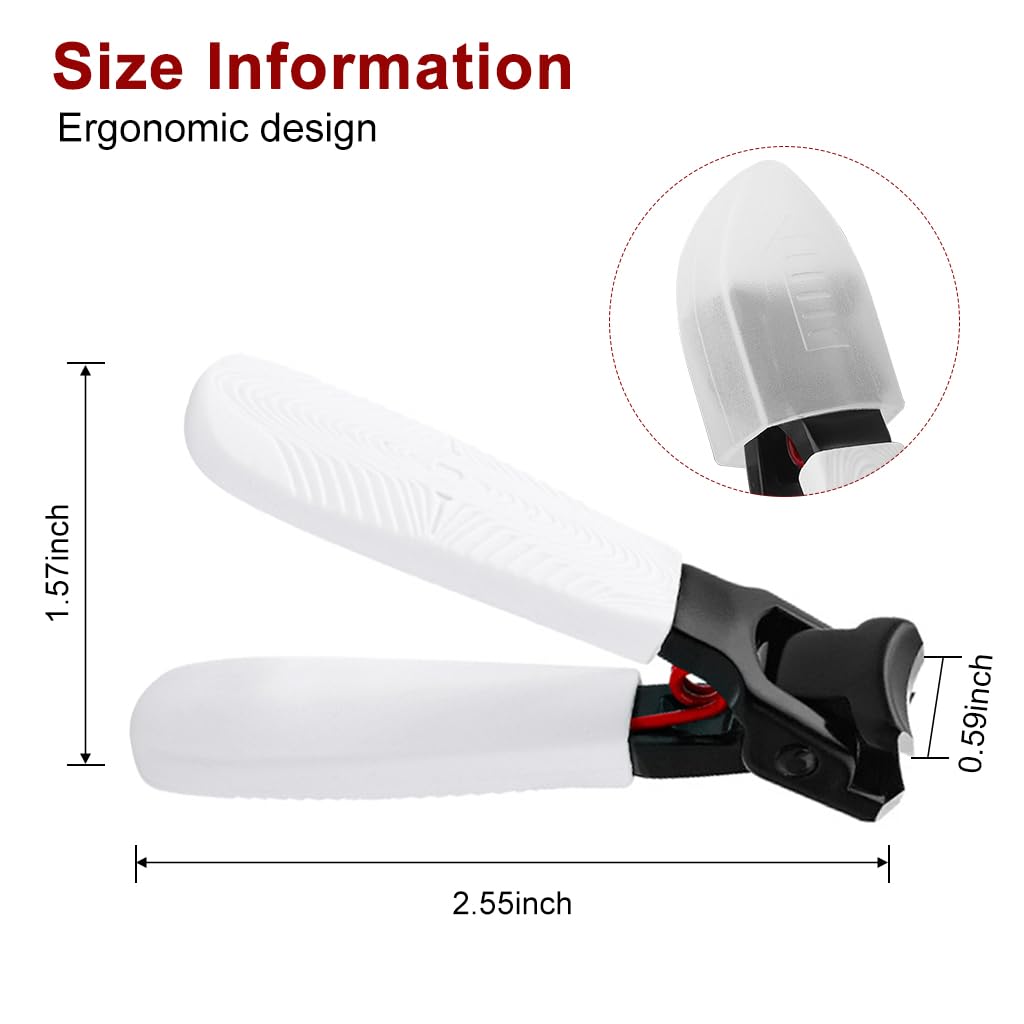 MAYCREATE Nail Clipper with 15mm Curved Blades and Spring Grip | Stainless Steel No Splash Design for Travel