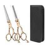 MAYCREATE® 2Pcs Hair Scissors Professional Stainless Steel Hair Straight Scissors & Thinning Scissors Starter's Essential Hair Scissors Kit Buttery Smooth Cutting Scissor with Carry Bag