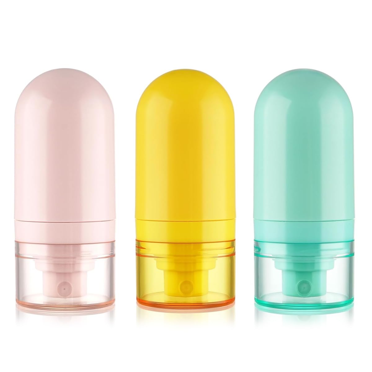 MAYCREATE Airless Pump Bottles for Travel with Leakproof Design and 30ml Capacity | Macaron Color Refillable Containers