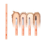 MAYCREATE 4 in 1 Makeup Brush Set for Travel with Stackable Design and Mini Portable Brushes