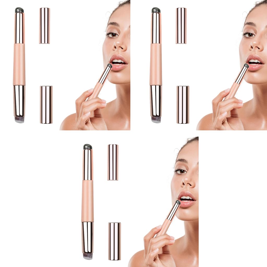 MAYCREATE Lipstick Silicone Brush for Balm Application with Dual-Ended Design Pink 3PCS