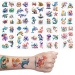 MAYCREATE® 10 Pcs Cartoon Tattoo Stickers Marine-themed Dreamy Temporary Tattoos Watercolor Style Tattoo Sticker Set Waterproof Party Decorative Tattoo Sticker for Arm, Face, Hands