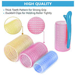 MAYCREATE® Heatless Hair Curler Roller Kit 3 Sizes Self Grip Magic Clips for Long Medium Short Hair with 6 Bang Clips 1 Stainless Steel Comb 3PCS