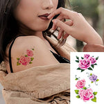 MAYCREATE® 40 Sheets Waterproof Temporary Tattoos Sticker for Women Color Flowers Roses Butterflies Assorted Tattoo for Arm 120 PCS