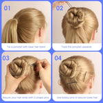 MAYCREATE® 300PCS Bobby Pins Hair U Pins with Mini Rubber Ties Stylish Metal for Updos Holding Stray Strands Accessories for Girls Women Black