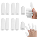 MAYCREATE® 10pcs finger protection, Gel Finger Support Protector Gloves, Gel Finger Cots/Covers for Trigger Finger Hand Eczema Finger Cracking Finger Arthritis, White