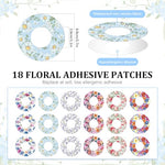 MAYCREATE® Self Adhesive Patch Stickers Compatible with Freestyle Libre Sensor, 18pcs Flower Print CGM Glucose Monitor Device Patches Tape, CGM Patch Covers for Freestyle Libre 3 2 1