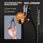 MAYCREATE Nail Clipper for Thick Nails with 360° Flexible Cutter and 4.5 in Long Handle | Stainless Steel Anti-Splash Blade