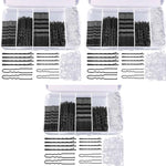 MAYCREATE® 300PCS Bobby Pins Hair U Pins with Mini Rubber Ties Stylish Metal for Updos Holding Stray Strands Accessories for Girls Women Black