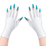 MAYCREATE® Anti UV Gloves for Gel Nail Lamp UPF 50+ UV Protection Gloves Stretchy Women Glove for Manicure, Avoid Prolonged Exposure to UV Radiation-White