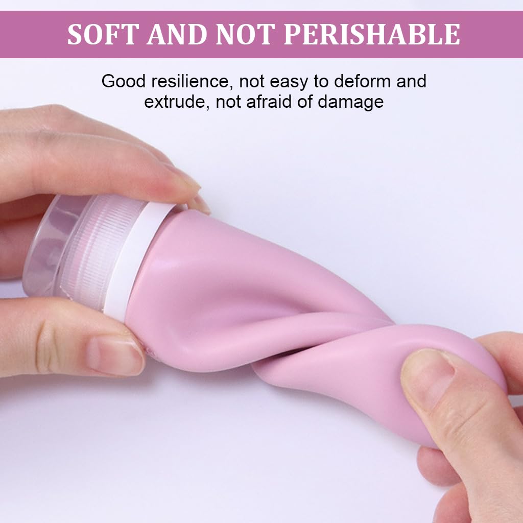 MAYCREATE Travel Bottles for Toiletries with Leakproof Lid 3pcs 90ml Silicone Containers | Refillable Lotion Dispensers