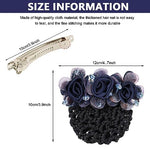 MAYCREATE® Floral Hair Snood Net, Barrette Hair Bun Cover Clip for Women, Lady Bun Maker Hairnet for Dancer Nurse Party, Work or Daily 3 PCS