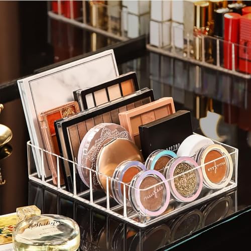 MAYCREATE® Make Up Organizers and Storage for Vanity 7 Sections Divided Clear Acrylic Cosmetics Organizer for Drawer and Bathroom 3 PCS