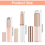 MAYCREATE Silicone Lipstick Brush for Lipstick Gloss and Balm | 3Pcs Reusable Set with Fine Bristles and Protective Caps